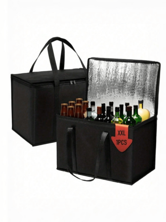 Insulated Food Delivery Bag - Pizza Delivery Bags With Large Capacity, Reusable, Soft Cooler, Hot & Cold Takeout, Lightweight, Sturdy Zipper, Foldable, Stands Upright, Warming Bag For Hotel/Commercial Useback To School School Stuff Bag For School Work Lunch Bag For Women Cooler Bag Picnic Accessories School Accessories