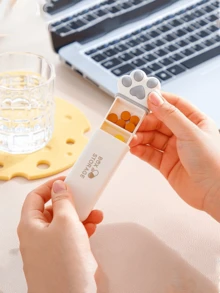 便携式迷你药盒，创意迷你猫爪药盒，防水密封，小巧便携，三格设计，独立塑料药盒，可爱多功能首饰收纳盒，迷你胶囊收纳盒，适合日常旅行、健身、办公、户外旅行和露营，女生必备单品 - 彩色 - 查看 5