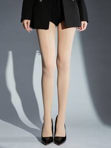 Women's Pantyhose, With A Smooth Texture, Have Shaping Effect, Are In A Classic Style, Semi-Transparent, Of Medium Weight, And Are Made Of Nylon Material. - Color - View 2