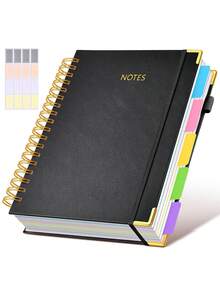 Premium Spiral Bound Journal Notebook, Removable Pages, 300 Pages Leather 5-Grid Notebook, 8x10 Inches B5 Size, Suitable For Work, Study, Notes, Women's Linear Diary, Holiday Gift (School Applicable) - Black - View 7
