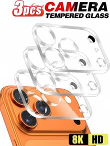3pcs Full Coverage Camera Lens Protector Film, Compatible With IPhone 17/16 Pro Max/17 Air/15/14/13/12/11, Accessory Rear Lens Glass, Suitable For Birthday/Easter/Holiday/Family/Friends/Unisex, Friendly To Protective Case - Clear - View 23
