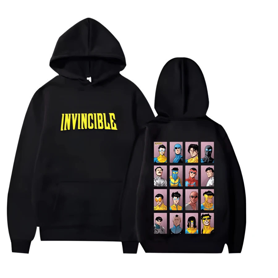 Invincible Variant Graphic Hoodie Men Women Vintage Long Sleeve Sweatshirt With Print Graphics Fashion Oversized Hoodie Unisex - màu đen - Xem 1