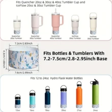 Silicone Bottom Cover For 20-40oz Glass Cups, Cute Design, Compatible With 2.83-2.95 Inch Diameter Bottles And Glasses