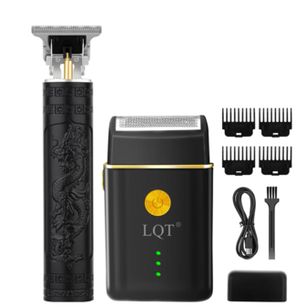 LQT 1 pieza/2 piezas Recortadora de cabello y kit de arreglo de barba profesional, tijeras eléctricas inalámbricas para tallar para hombres, carga USB y ligero y eficiente, artículos para el cabello para hombres, afeitadoras eléctricas portátiles, cubre las necesidades de cortes de cabello y afeitado en casa, un regalo de Navidad para el padre o el novio