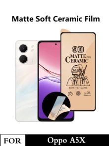 4-In-1 For Oppo A5X Full Ceramic Soft Membrane Anti-Spy Privacy Ceramic Soft Film Tempered Glass And Camera Lens Film And Fiber Back Film Screen Protection Essentials, Applicable To Daily Shield, Office, Home Daily Shield Office Home Phone Screen Protector Phone Accessories Privacy Screen Protector Waterproof Shockproof Anti-Fall Scratch Resistant - Black - View 5