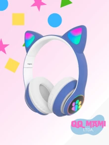 Bluetooth Headphones With RGB LED And Cat Shape - Unique Design, 24-Hour Stereo Sound, Cute Gift [Free Shipping] - Colores de niña - Ver 8