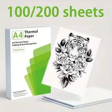 A4 Thermal Paper, 100/200 Sheets, For Printing Letters, Documents, Photos, Contracts, Study & Homework, 21.59x27.94cm, Inkless, Multi-Purpose, Thermal Paper For Printing