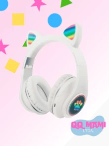 Bluetooth Headphones With RGB LED And Cat Shape - Unique Design, 24-Hour Stereo Sound, Cute Gift [Free Shipping] - Colores de niña - Ver 6