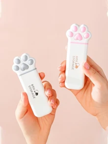 便携式迷你药盒，创意迷你猫爪药盒，防水密封，小巧便携，三格设计，独立塑料药盒，可爱多功能首饰收纳盒，迷你胶囊收纳盒，适合日常旅行、健身、办公、户外旅行和露营，女生必备单品 - 彩色 - 查看 8