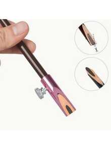 1 szt. Temperówka do kredek do brwi, zestaw narzędzi do makijażu z mikroostrzem ze stopu aluminium, odpowiedni dla początkujących, temperówka do brwi z ostrzem stałym (ostrze nie jest dołączone) - Fioletowy - Zobacz 2