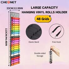 CHEONET-Boîte de rangement vinyle grande capacité, support de suspension en PVC avec 48 compartiments pour vinyle de transfert thermique, rouleaux de film adhésif, fournitures d'artisanat et de fabrication de panneaux - Multicolore - Voir 2