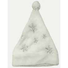 1 Peça Chapéu de Natal Branco de Pelúcia com Bordado de Flocos de Neve em Lantejoulas Douradas & Prateadas, Chapéu de Papai Noel para Decoração de Festa de Natal em Família, Decoração de Natal, Fantasia de Natal - Multicolorido - Visão 6