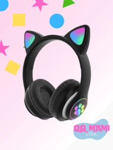 Bluetooth Headphones With RGB LED And Cat Shape - Unique Design, 24-Hour Stereo Sound, Cute Gift [Free Shipping] - Color de niño - Ver 7