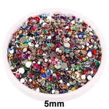 2MM-6MM, 5 Tamaños, Cristales de Rhinestone Redondos Multicolores con Parte Posterior Plana para Pegar, Gemas de Joyería DIY, Piedras de Diseño de Diamante, Accesorios, Brillo para Manicura, Decoraciones para Fundas de Teléfono, Decoración de Uñas, Ropa, Bolsos, Zapatos, Productos Artesanales. - Mezcla de colores A38 - Ver 9