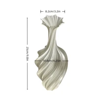 1 3D Printed Artistic And Creative Abstract Vase, Simple And Luxurious, With A Twisted Retro Design, Suitable For Flower Arrangement Decoration, Can Be Used As An Aromatherapy Bottle, Suitable For Various Indoor And Outdoor Scenes: Rooms, Living Rooms, Hotels, Bathrooms, Dates, Bookshelves, And Public Spaces. - White - View 8