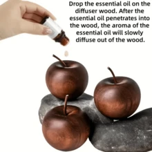 1/3PCS Solid Wood Apple Diffuser, Natural Sapele Wood Apple-Shaped Diffuser - Solid Wood Essential Oil Diffuser, Solid Wood Texture, Practical Fragrance Tool, Exquisite Decoration. Drop In The Essential Oil And It Will Naturally Release The Fragrance, Adding A Pleasant Atmosphere To Rooms, Studies And Other Spaces. No Battery Required, Long-Lasting Scent, Suitable For Both Home And Car Use, Ideal For Festival Decoration And Gift-Giving - Multicolor - View 4