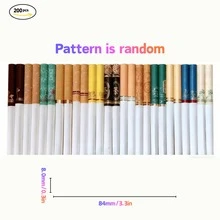 200pcs King Sizeempty Cigarette Tubes With Filters, Made Of Paper Material, Cigarette Paper, Perfect For DIY Cigarette Assembly, Ideal Cigarette Accessory Pattern Is Random (Diameter: 8.0mm/0.3in) - Multicolor - View 8