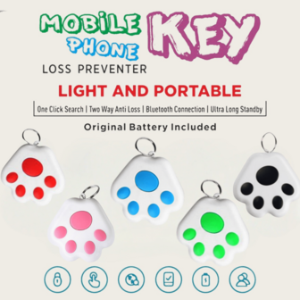 1个宠物钥匙扣钱包智能追踪器迷你防丢报警定位器钥匙查找器带应用程序，GPS追踪器手机查找器自拍迷你GPS宠物追踪器狗猫智能老人远程GPS追踪器便携式安全卫士