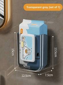 1pc Self-Adhesive Wet Wipes Box - Plastic Material, Large Opening, Waterproof Bathroom Storage Box, Can Hold Wet Wipes, Toilet Paper, Etc., Strong Load-Bearing Capacity, Christmas Gift - Multicolor - View 3