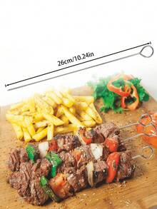 15支装不锈钢烧烤签，多用途金属烤肉签，可重复使用，适用于户外烧烤和家庭聚会 - 彩色 - 查看 7
