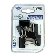 Pack de Pinzas de Acero Negro de Alta Resistencia en Presentaciones de 2, 3, 4, 6 y 8 Piezas, Perfectas para Archivar, Sujetar Documentos, Organizar Proyectos y Mantener el Orden en Oficina, Escuela o Hogar con un Acabado Profesional y Duradero - Negro - Ver 1