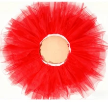 1 pièce Jupe tutu en tulle à 5 couches pour adulte, costume de performance, jupe gâteau de fête, jupe tutu bouffante mignonne à 5 couches pour Noël, cosplay, accessoires pour la Saint-Valentin - Rouge - Voir 6