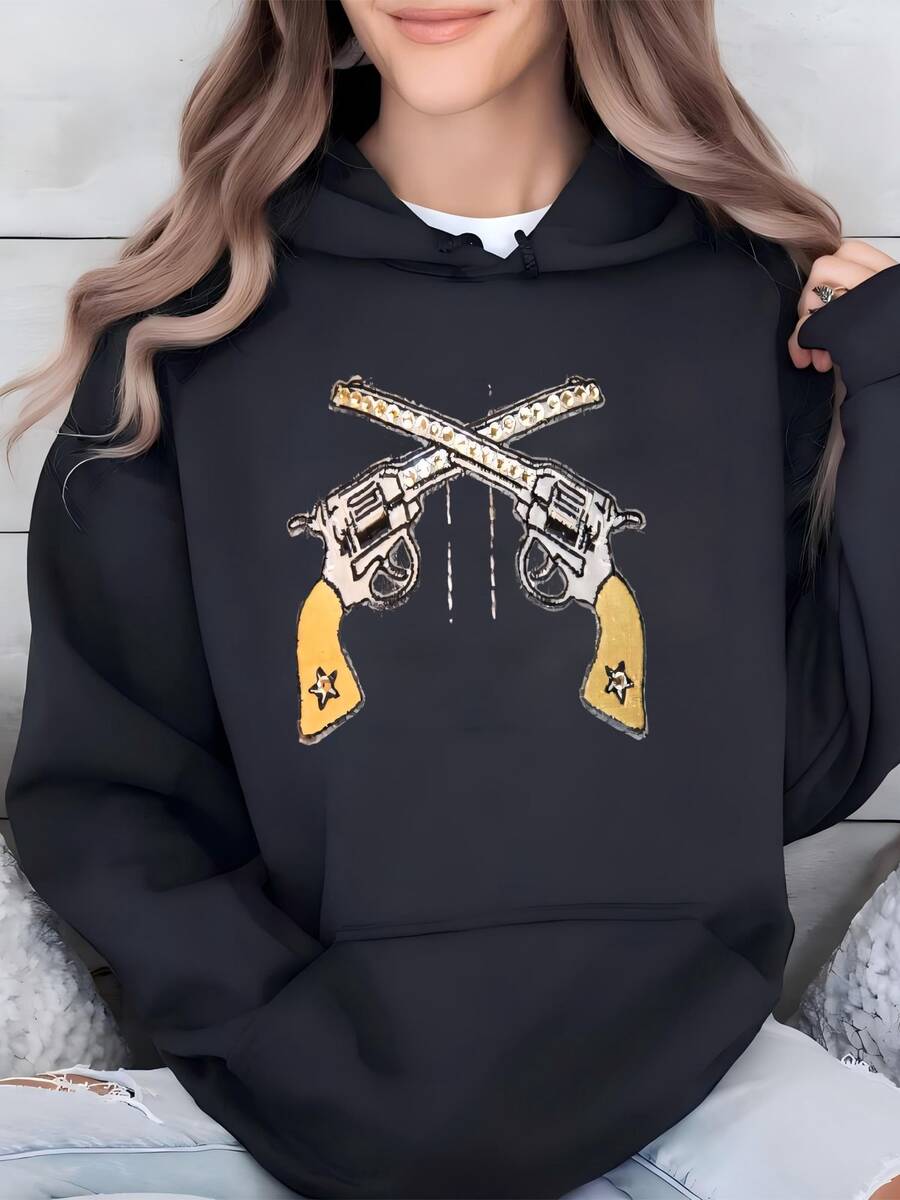 Women Texas Tech University Guns Up Trucker Bling Baseball Hat Hoodie - màu đen - Xem 1
