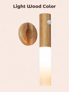 1pc Smart Motion Sensor Night Light, Hanging Or Handheld - USB Rechargeable LED Light, Magnetic Mount, Wood Grain Design - Ultra Sensitive, Perfect For Hallway, Bedroom, Bathroom, Stairs, Cabinet And Other Indoor Spaces - Multicolor - View 10