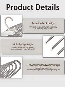 1Pc Foldable Retractable Clothing Rack, 6 Layers Pants Hangers Space Saving, Scarf And Jean Hangers - Closet Organizers And Storage For Pants Jeans Skirts Scarf Legging, Stainless Steel Hat Rack, Leggings Hanger, And Scarf Holder With 360° Swivel Hook, Clothes Pants Hangers,Anti-Slip Design, Hanging Hat Rack For Closet, Wardrobe, Multi-Functional Hat Display Rack - Nhiều màu - Xem 7