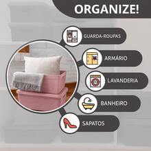 Kit Of 2 Organizer Boxes With Lid 5 Liters  Utilities Durable Plastic Stackable Exclusive Texture Multipurpose - Baby Pink - View 2