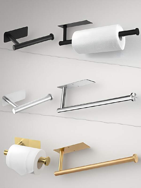 1 peça Suporte de Rolo para Toalha de Papel de Cozinha, Suporte Multiuso Montado na Parede para Película Plástica e Pano