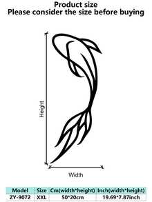 1pc Minimalist Metal Koi Fish Wall Decor, Abstract Art Metal Wall Hanging, Modern Wall Art Decoration For Living Room, Nursery, Bedroom, Office