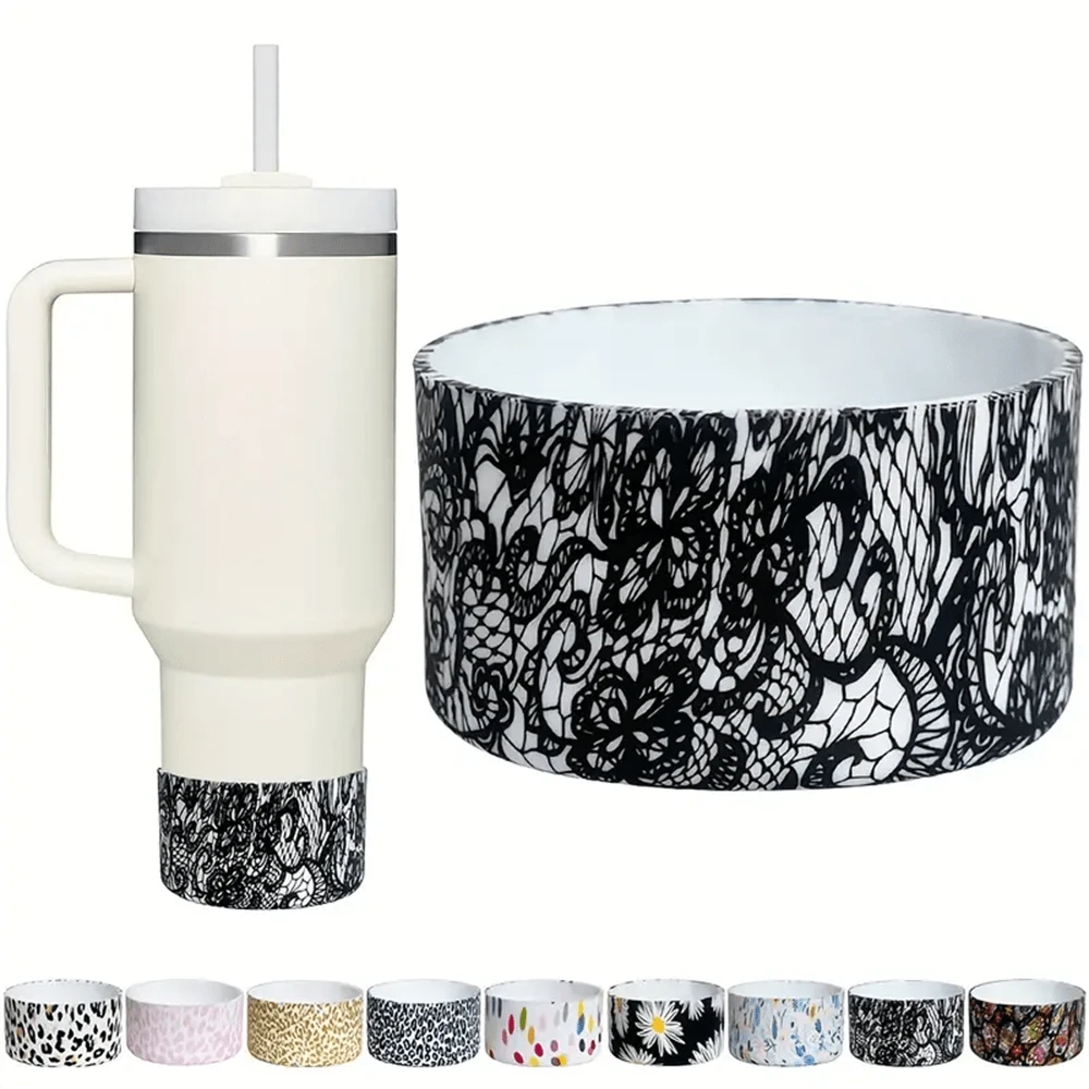 Silicone Bottom Cover For 20-40oz Glass Cups, Cute Design, Compatible With 2.83-2.95 Inch Diameter Bottles And Glasses