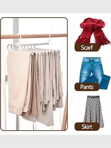 1Pc Foldable Retractable Clothing Rack, 6 Layers Pants Hangers Space Saving, Scarf And Jean Hangers - Closet Organizers And Storage For Pants Jeans Skirts Scarf Legging, Stainless Steel Hat Rack, Leggings Hanger, And Scarf Holder With 360° Swivel Hook, Clothes Pants Hangers,Anti-Slip Design, Hanging Hat Rack For Closet, Wardrobe, Multi-Functional Hat Display Rack - Nhiều màu - Xem 8