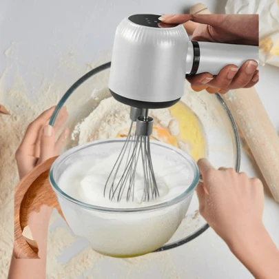 1 szt. Bezprzewodowy, akumulatorowy mikser ręczny, miniaturowy, automatyczny, 3-biegowy spieniacz do mleka, trzepaczka do pieczenia ze stali nierdzewnej, urządzenie kuchenne, elektryczny mikser do żywności, akcesorium do blendera miskowego, prezent na Dzień Matki