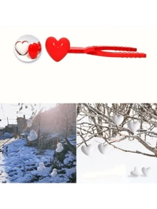 2025 New 4-Piece Deluxe Outdoor Snowball Maker Set, Includes Various Shaped Snowball Collectors For Throwing Snowballs, Outdoor Activities (Color And Style Random), Snowball Maker, Snowflake Shaper, Snow Gear, Snowball Making Tools