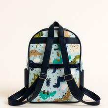 Mochila maternidade menino e menina , bolsa de costas para passeio , escola , creche - DINOSAURO // AZUL BB - Visão 5