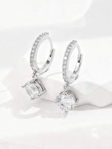 1 Paar Ohrringe mit Anhänger im Vintage-Stil, elegant mit kubischem Zirkonia, geeignet für Frauen zum Tragen an Neujahr, Weihnachten, Valentinstag, Hochzeiten und für den täglichen Gebrauch - Verschiedenfarbig - Übersicht 1