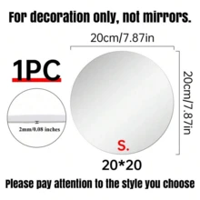 Acrylic Round Mirror, Desktop Decorative Mirror, Round Mirror Tile, Self-Adhesive Mirror Sticker, Suitable For Wall, Living Room, Bedroom Decor, Medium Thickness - Silver - View 10