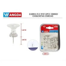 Pack de Chinchetas de Corcho Transparentes de 40 y 12 Piezas – Piezas Elegantes y Discretas con Punta Metálica de Gran Fijación, Perfectas para Tableros de Corcho, Fotos, Notas, Decoración, Proyectos Creativos, Manualidades y Organización en Casa, Escuela y Oficina - Blanco - Ver 5