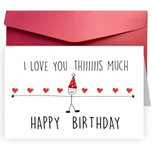 1pc Funny Love Card, Valentine's Day Card, Christmas Card, Gift, Birthday Card, "I Love You This Much", "Merry Christmas", Small Business Supplies, Thank You Card, Gift, Express Love, Suitable For Friends, Husband, Boyfriend, Wife, Girlfriend, Family, Siblings, Parents, Partner, Colleagues, Classmates, Loved Ones, Father, Mother, Suitable For All Occasions, Christmas Gift - Multicolor - View 15