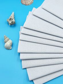 10片装，11ct和14ct白色十字绣布 - 两种尺寸，适合初学者，9.84英寸*9.84英寸，是新手练习、斋月手工刺绣、节日图案DIY工艺品的理想之选。