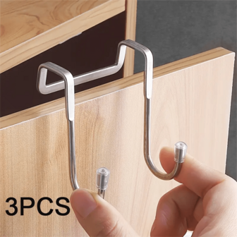 3 st. S-formade dubbla krokställningar i rostfritt stål för badrum, kök, studentrum, handduks-, kläder-, bestickhängande, modern minimalistisk design, praktiska krokar