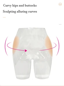 2pcs Women Silicone Hip Pads, Invisible Seamless Enhancer To Improve Hip/Buttock Curves, Reusable - Khaki - View 3