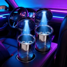 2pcs/1pc Car Ashtray, With LED Light, Detachable Cleaning Brush, Portable Design, Easy To Install Ashtray Outdoor Ashtray With Lid Ashtray Ashtray Car Ashtray Household Ashtray Trash Can - 2 - View 5