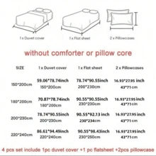 4 件套芦荟棉草莓图案床上用品套装，1*床单 + 1*羽绒被套 + 2*枕套，无枕头/被子填充物，亲肤、柔软舒适、简约设计 - 粉色 - 查看 2