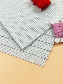 25*25cm Pre-Cut Cross Stitch Fabric, Available In 14ct And 11ct, DIY Embroidery, Hand Wash Only - White - View 1