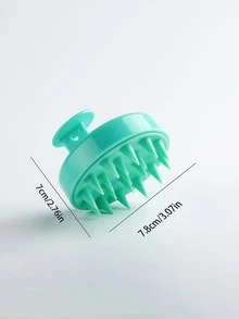 1 pieza Cepillo de masaje para el cuero cabelludo, cerdas suaves de silicona, para el cuidado del cuero cabelludo, limpieza del cuero cabelludo en la ducha, exfoliación, eliminación de caspa, masaje de cabeza, uso en seco/húmedo, con mango, agarre fácil, cepillo de champú de masaje de doble color, cepillo/peine para el cabello - Multicolor - Ver 7