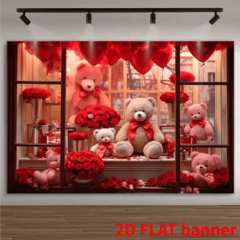 One 2d Printed Party Banner For Valentine's Day Background Wall Decoration And Arrangement Props, Suitable For Living Rooms, Bedrooms, Offices, Birthday And Anniversary Celebrations, Home Decoration And Party Photo Backgrounds