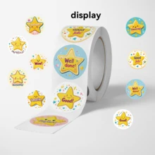 500 miếng/cuộn, hình ngôi sao, kích thước 2.5cm/1.0 inch, quà tặng lý tưởng cho trẻ em, có thể dùng để trang trí sách, dán nhãn, gói quà và nhiều mục đích khác. - Nhiều màu - Xem 4